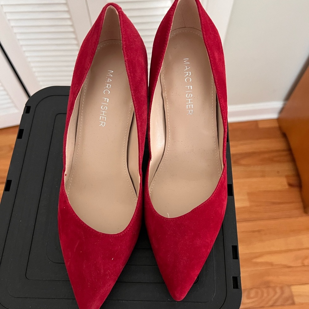 Marc Fisher Red Suede Heels